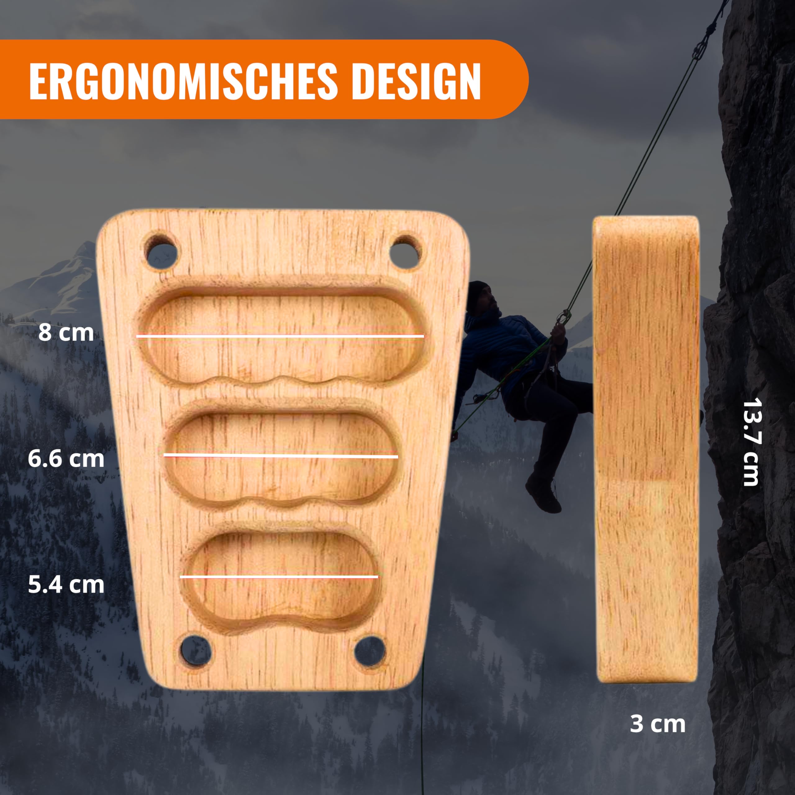 Tragbares Trainings-Fingerboard Klettern | Mehrzweck-Kletterboard aus Holz | Erhöhen Sie Ihre Kraft und verbessern Sie Ihre Klettertechnik | Klettergriffbrett | Klettergriffe