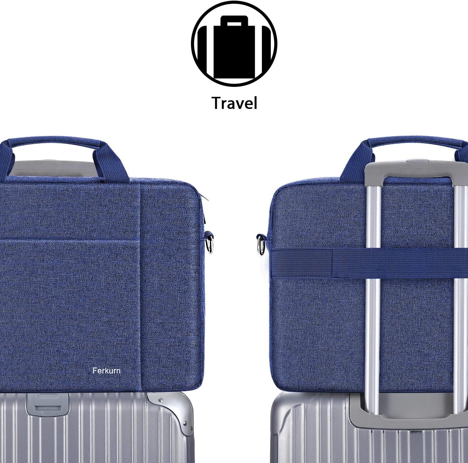 Ferkurn Laptop Bag Case for Women Men Messenger Briefcase Computer Bag with Shoulder Compatible with Macbook Pro/Air - Image 3