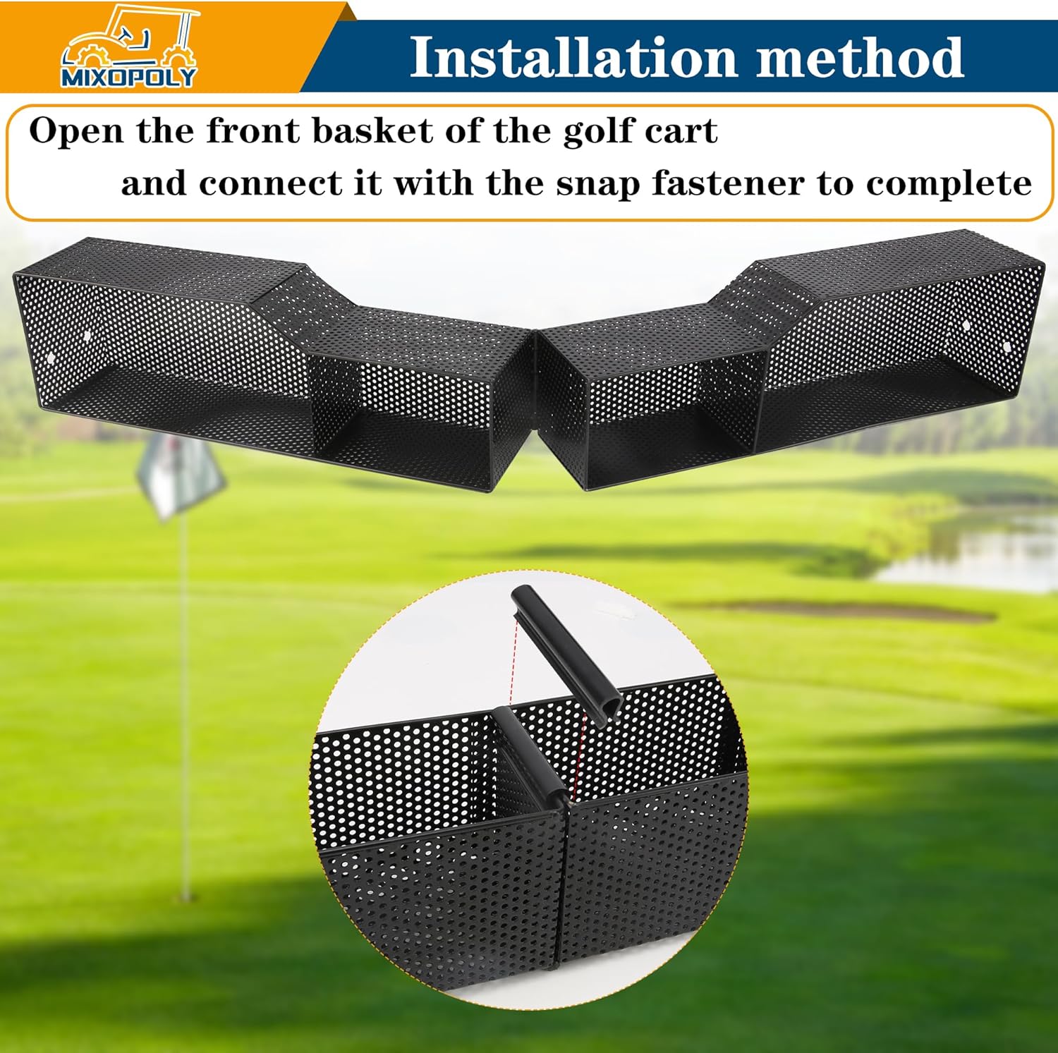 Golf Cart Front Inner Basket for EZGO TXT/RXV 2008-up, Solid Dash Storage Tray Organizer, Sturdy and No Rattles