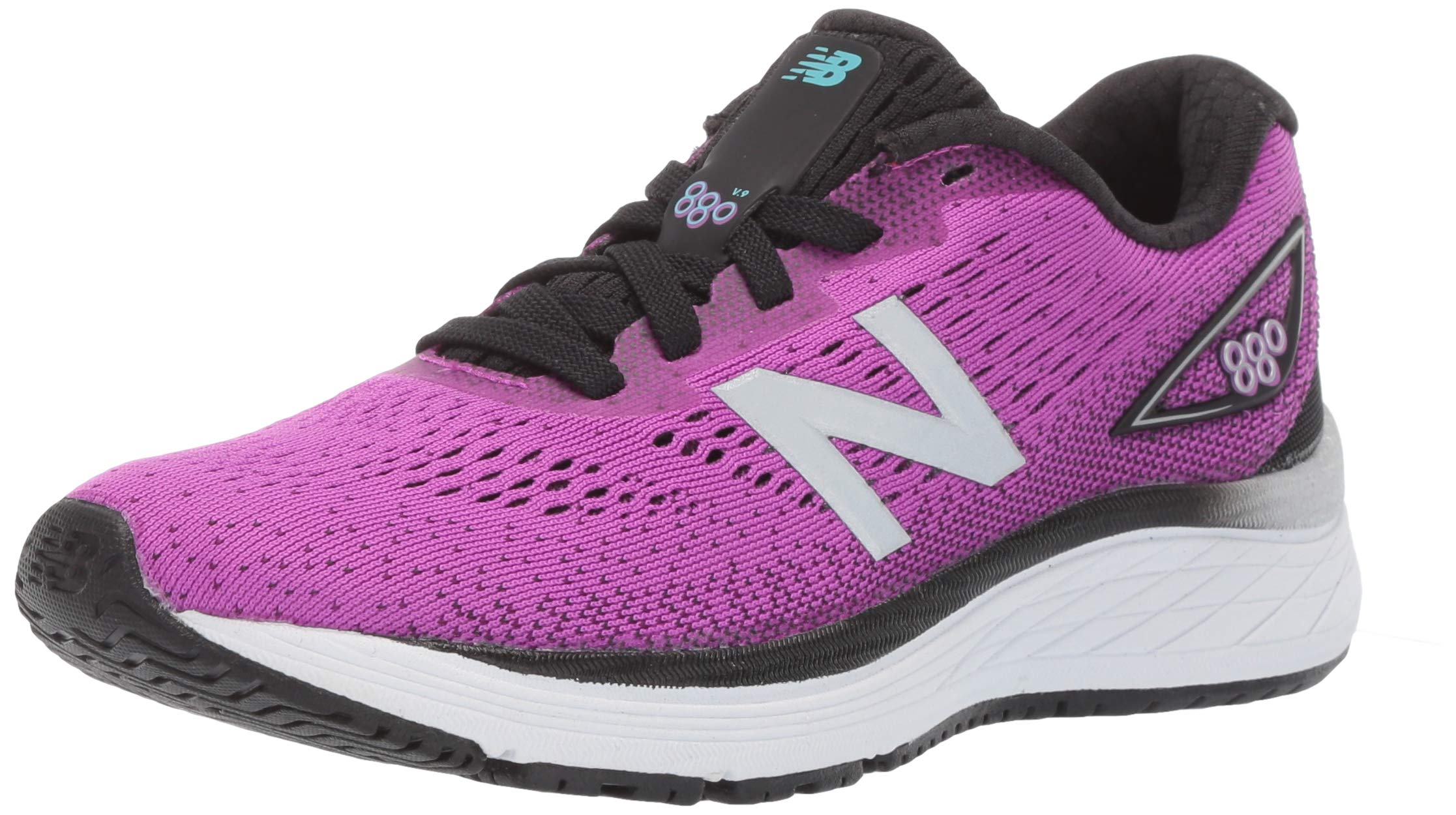 New Balance 880 V9 Running Shoe, Voltage Violet/Black, 12 Wide US Unisex Little_Kid