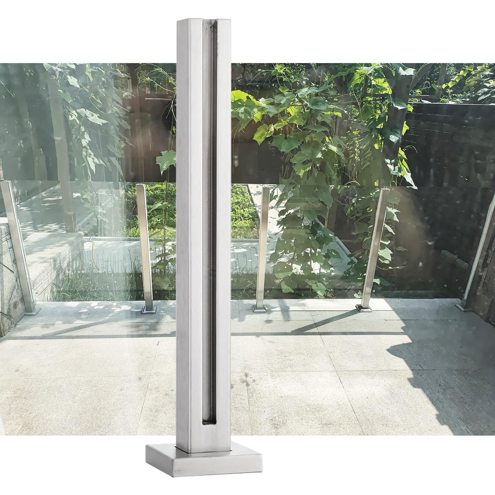 Kit garde-corps inox 304 brossé extérieur pour balcon terrasse et jardin