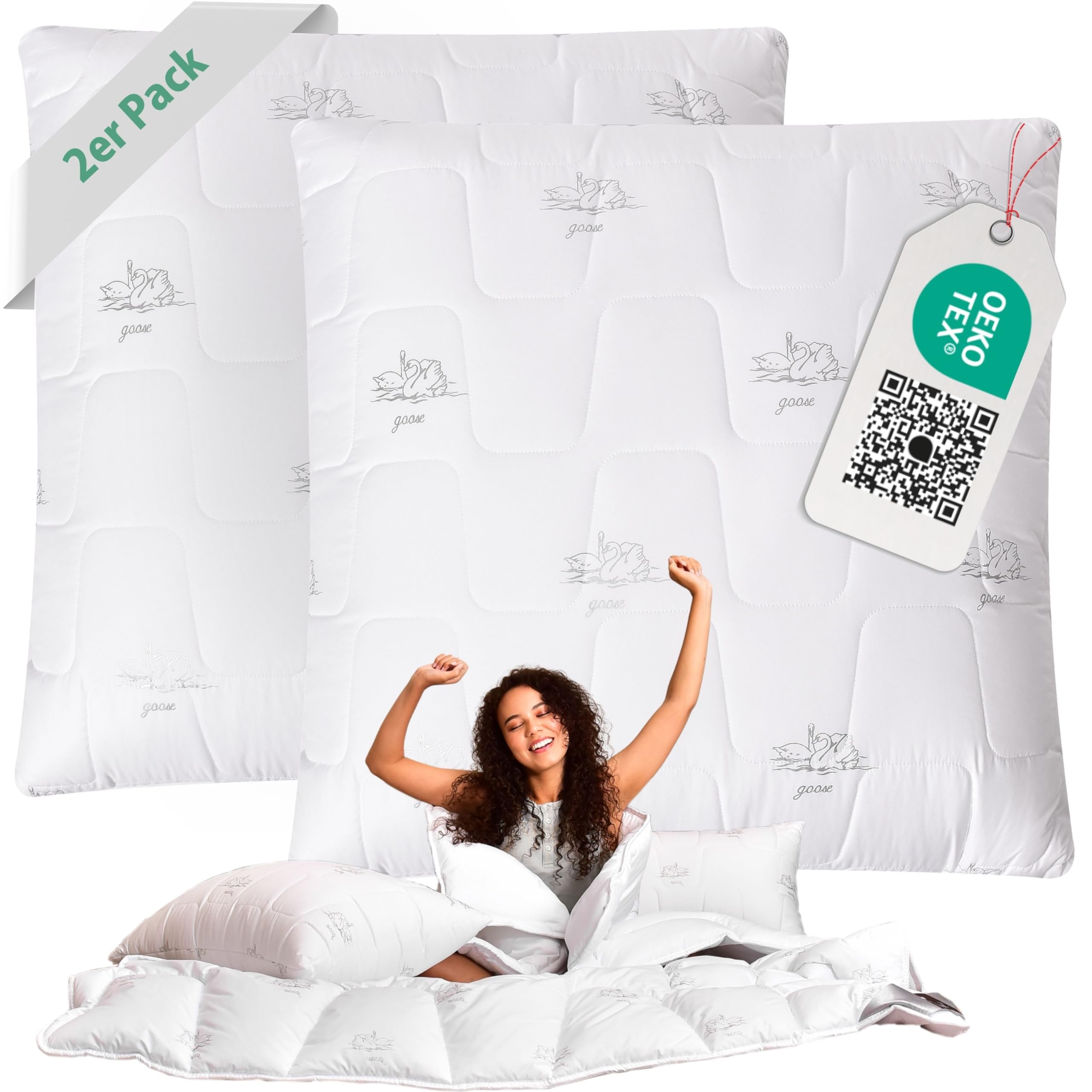 Bestlivings Cuscino In Microfibra 80x80 Cm - Morbido E Ipoallergenico - Velluto Peso 1000g - Lavabile A 60° - Per Dormire Su Fianco, Schiena O Pancia - Certificato Oeko-Tex
