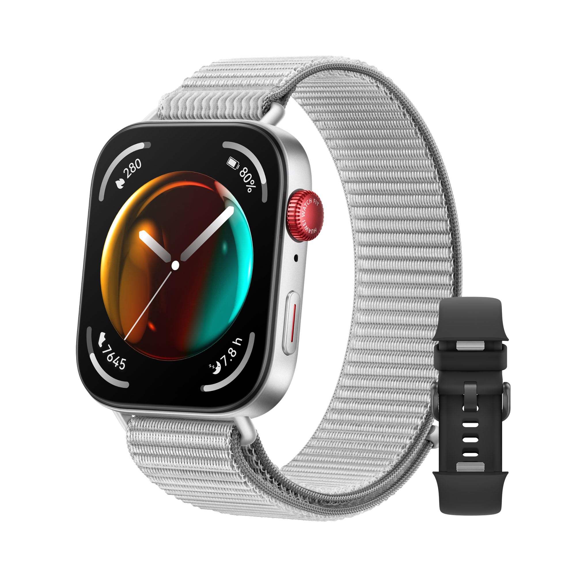 Huawei WATCH FIT 3, Display AMOLED 1.82", Ultra-sottile, Monitoraggio Completo del fitness, Monitoraggio Salute 24h, Compatibilità con iOS Android, Chiamate Bluetooth, Grigio+WATCH FIT3 Strap Black