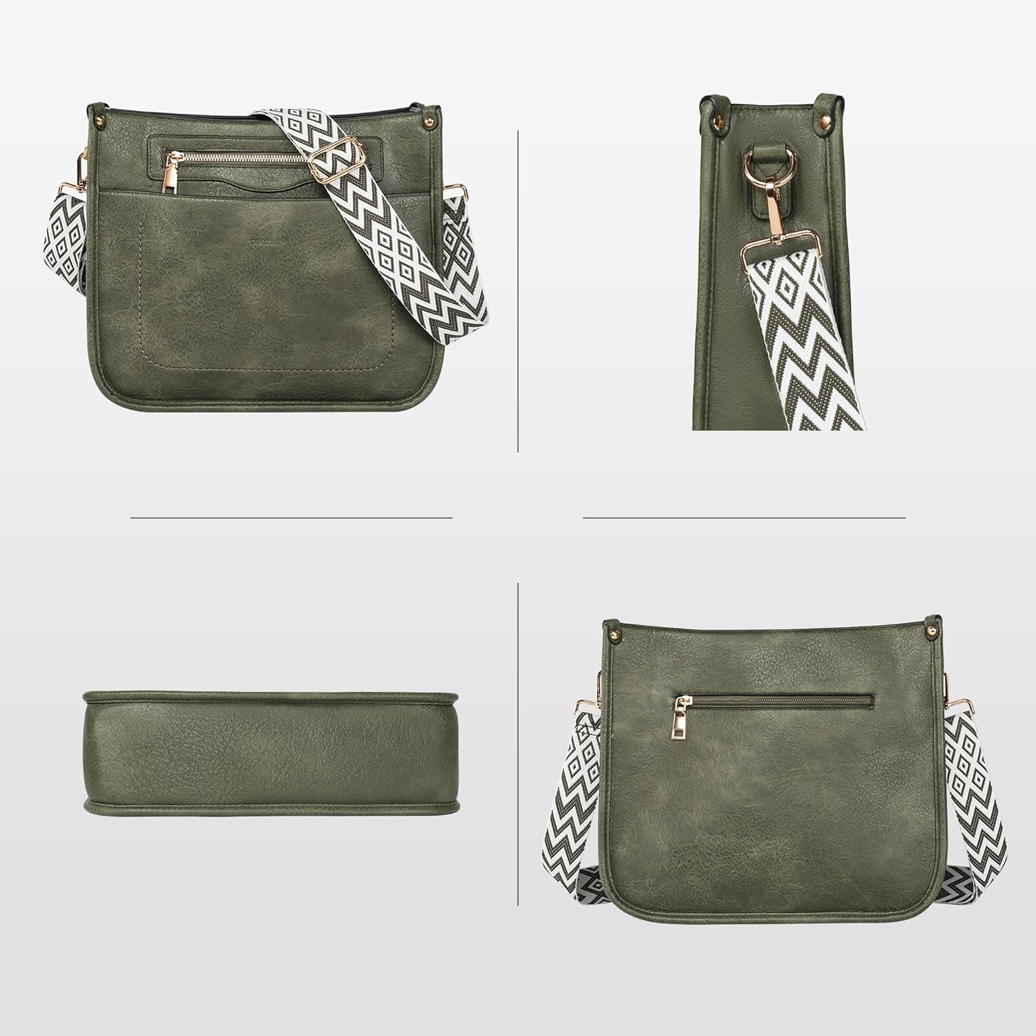 TANTOMI Vegan Leather Crossbody Bags for Women Hobo Travel Purse Multi-Pocket Trendy Handbags & Womens Crossbody Bag - Image 7