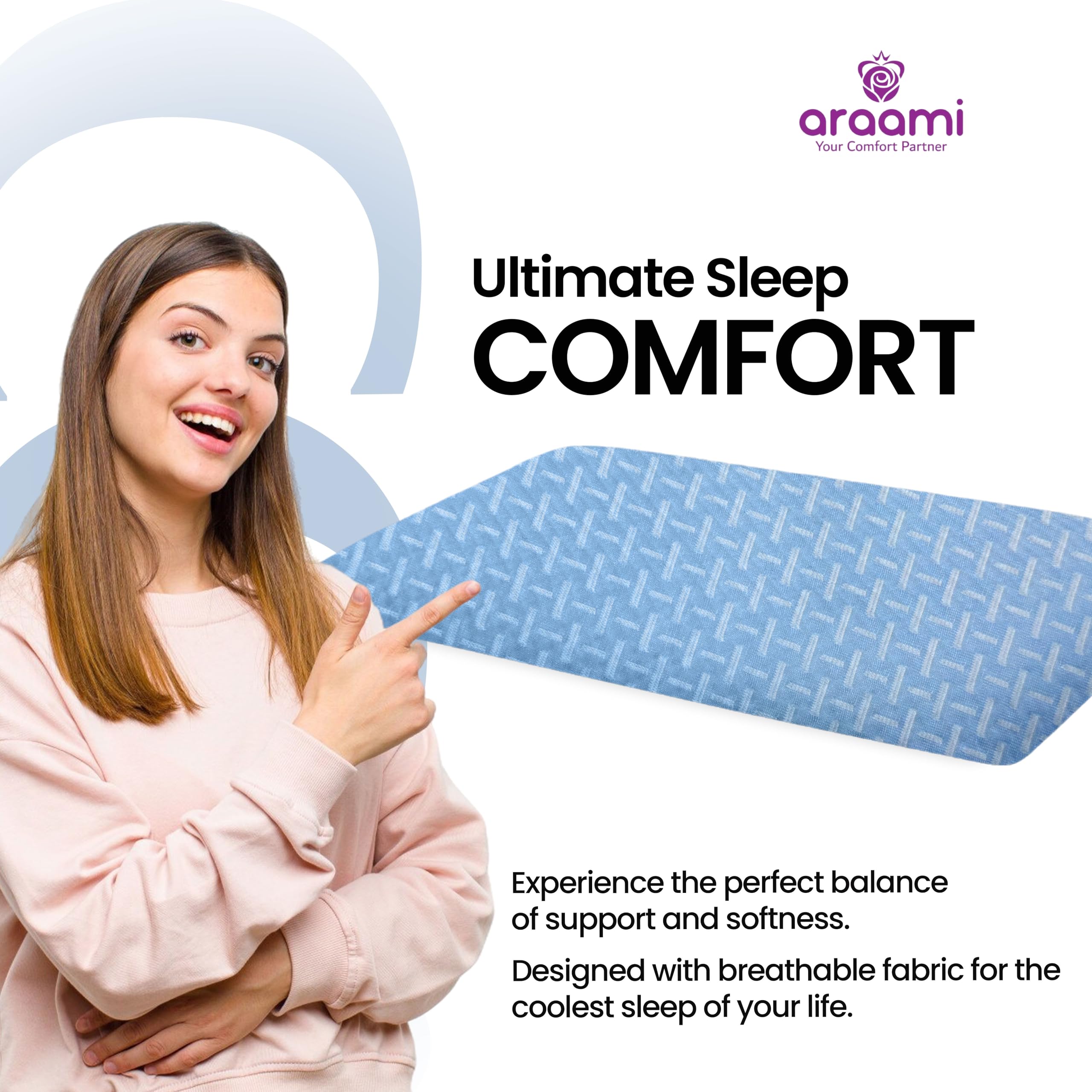 Araami Memory Foam Pillow - Slim & Supportive -8