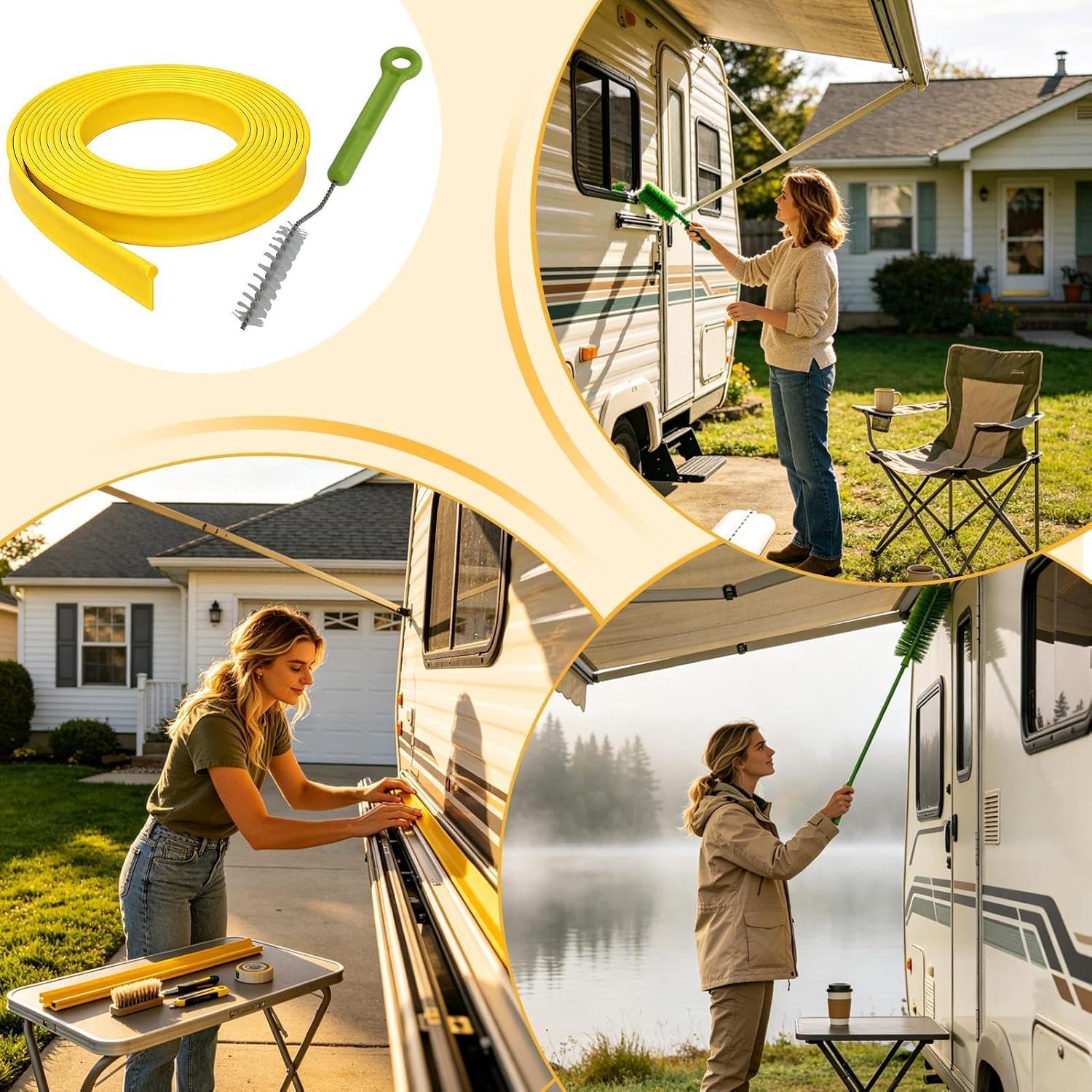 RV Awning Rail Piping, 33ft Track, Weather-Resistant Protector