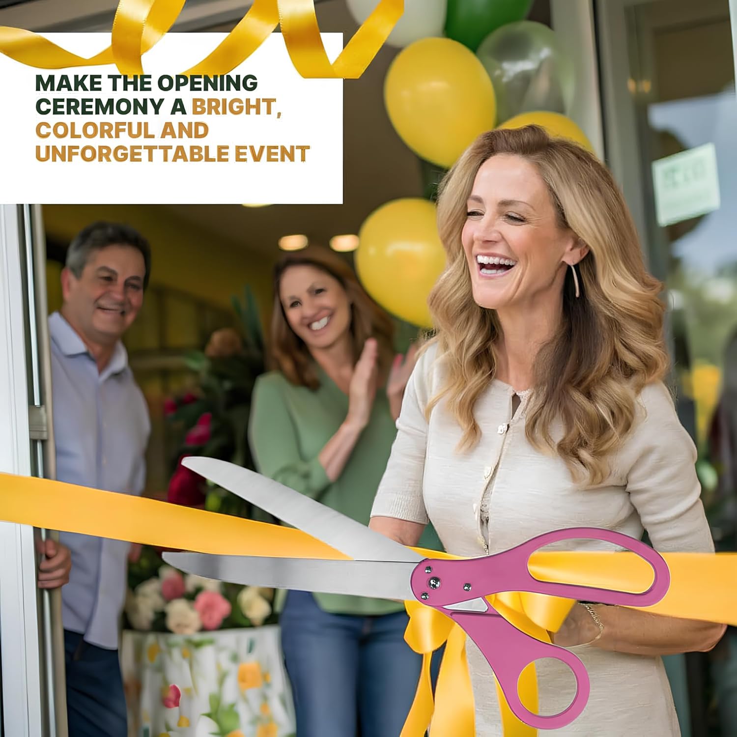 25" Grand Opening Scissors Pink – Giant Scisors for Ribbon Cutting Ceremony Heavy Duty Pink Scissors Giants for Special Events Inaugurations and Ceremonies