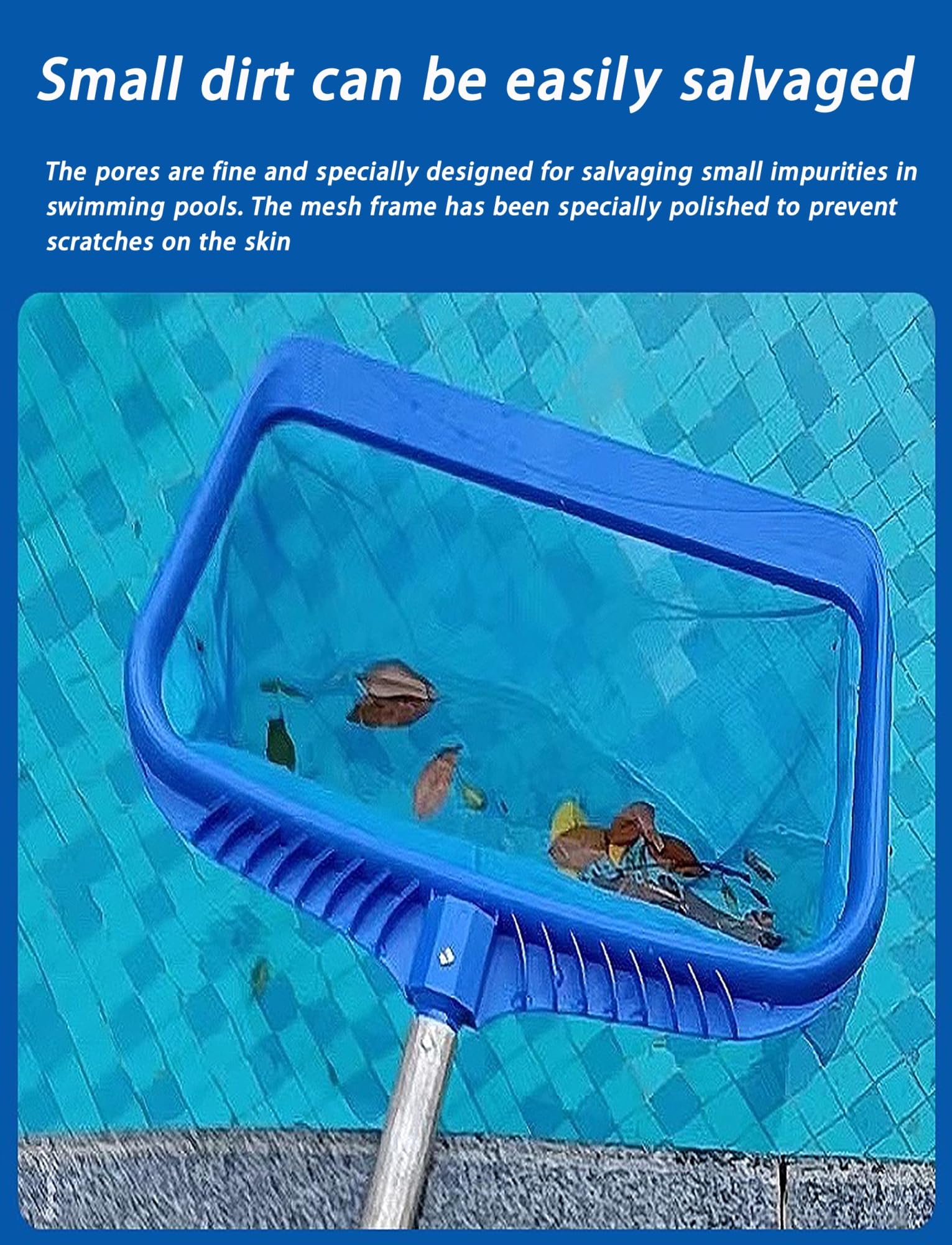 Esta Red recogehojas para Piscinas de Alta Resistencia con Mango Reforzado y Varilla telescópica para la Limpieza de Piscinas, spas y Fuentes (Estilo 2)