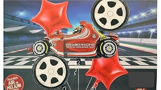 Plushtags Ferrari F1 Racing Car Motorsport Foil Balloons for Events Birthday Party Decoration Party Supplies for Kids/Teens/Adults - Set of 5, Multicolor