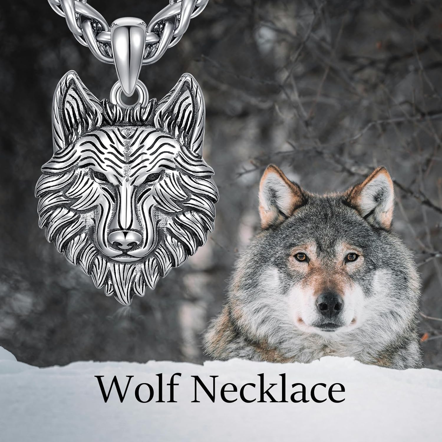 Wolf Necklace 925 Sterling Silver Wolf Pendant for Men - Image 6