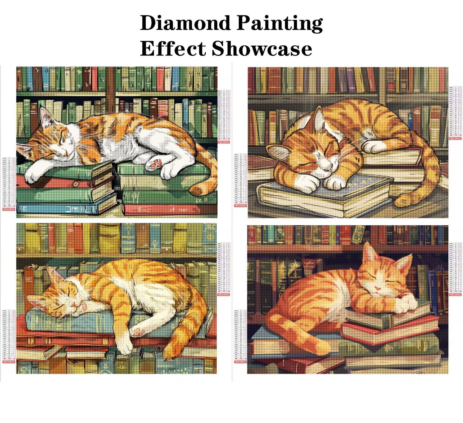 Malowanie diamentami kot 120 x 100 cm kwadratowy obraz diamentowy 4 sztuki 2026 nowy DIY 5D zestaw do malowania diamentami z akcesoriami, prezenty świąteczne, dekoracje świąteczne i noworoczne i