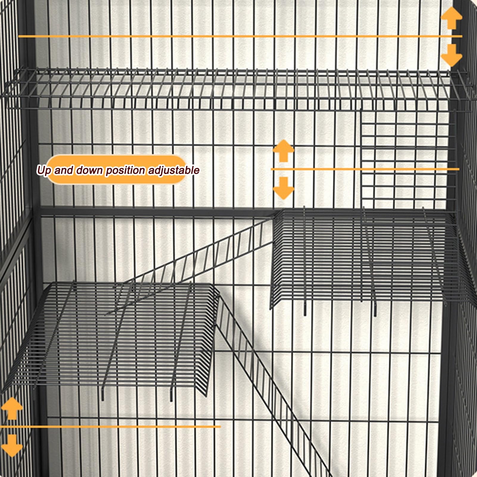 Grande gabbia per gatti, Gabbia per Gatti da Interno Multifunzionale, con 4 Rotelle Orientabili e vassoio estraibile, prodotti per animali domestici, Gabbia per 1-2 Gatti, Chinchilla(86*60*155cm)