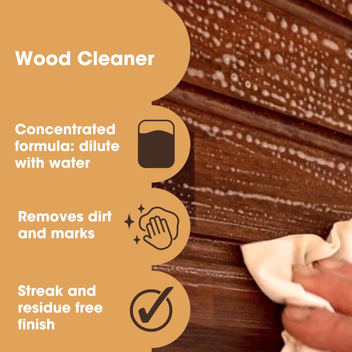 Furniture Clinic 17 oz Teak Wood Stain + 500ml Wood Cleaner | Water Based | Fast Drying, Low Odor, & Non-Toxic | for Indoor & Outdoor Furniture and More