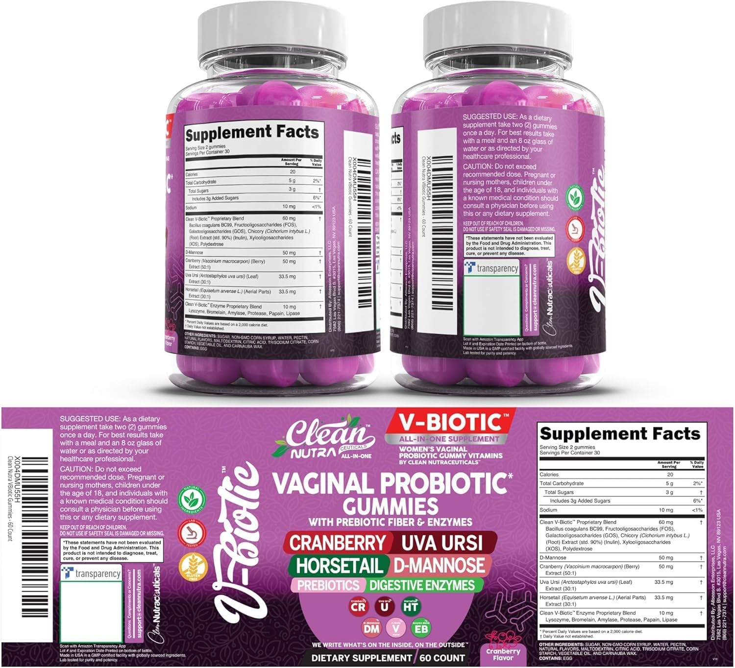 Vaginal Probiotic Gummies For Women | Prebiotics Cranberry D-Mannose Uva-Ursi Digestive Enzymes | Vaginal Health Supplement pH Balance to Promote Healthy Vaginal Odor & Flora Cranberries Gummy Vitamin — Amazon image 9