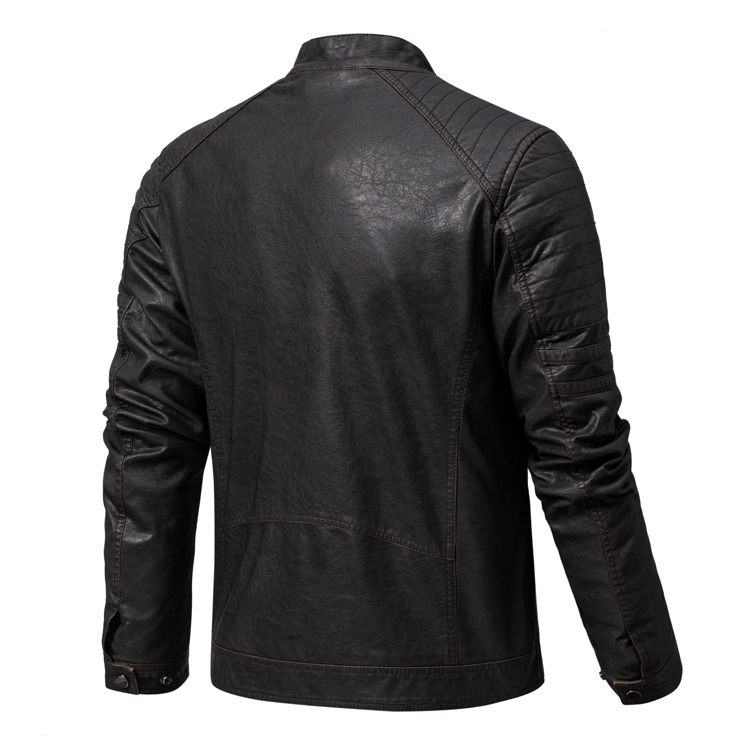 Per Uomo Giacca In Ecopelle Giacca Di Transizione Giacca Da Biker - Foto 4