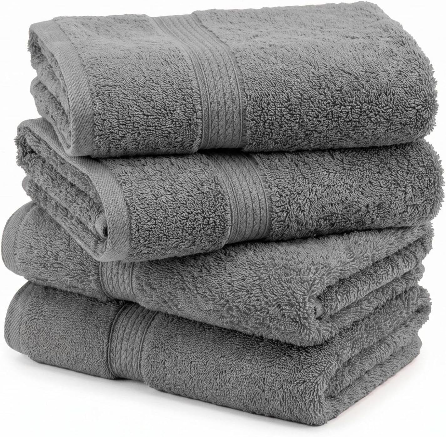 SUPERIOR Egyptian Cotton Plush & Absorbent, Hand Towel Set of 4, Charcoal | Quick Dry, Soft Luxury Towel Set, Bath Essentials for Bathroom, Guest Bath, Spa, 4 Piece Set, Madeline Towels