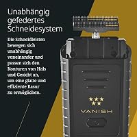 Wahl Vanish Elektromos Borotva - Precíziós Kontúrvágó Arcra és Nyakra, Irritációmentes Borotválás, 100 Perces Üzemidő, Fekete 3