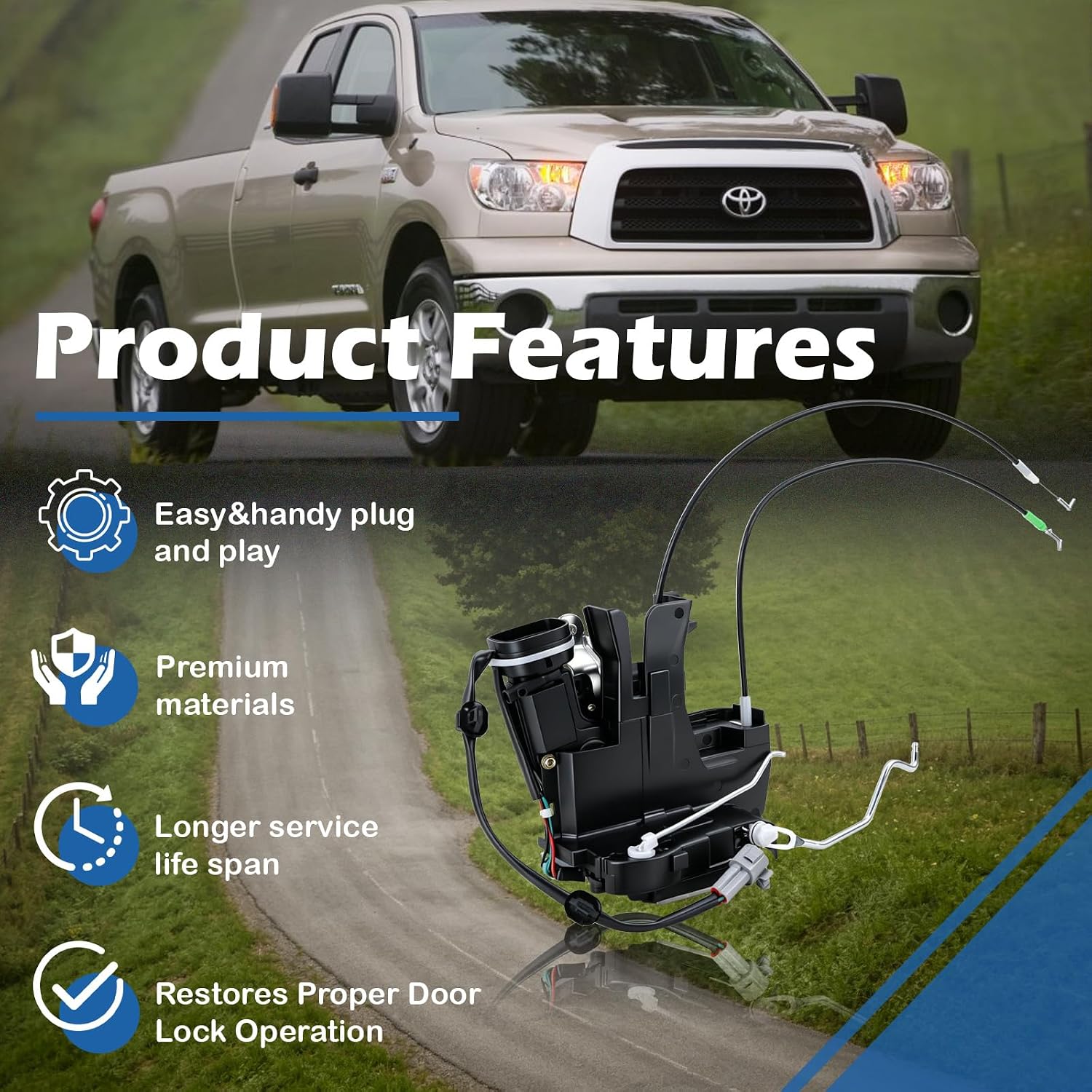 69040-0C010 Door Lock Actuator Latch Front Left Driver Side Compatible with 2000-2006 Toyota Tundra