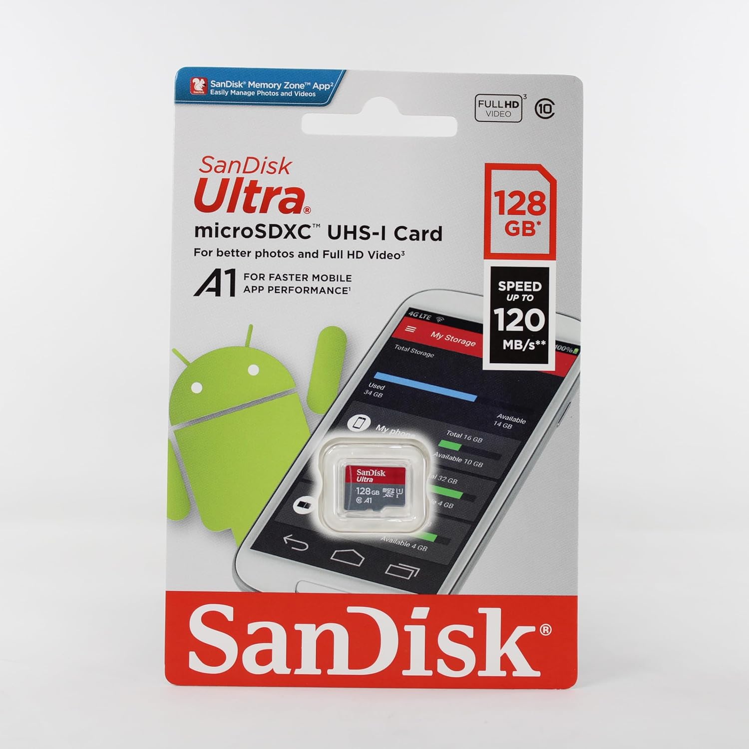 SanDisk 128GB Ultra® microSDXC 120MB/s A1 Class 10 UHS-I