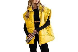 Canradi Women's Crop Puffer Vest: The Perfect Yellow Jacket for Winter Adventures