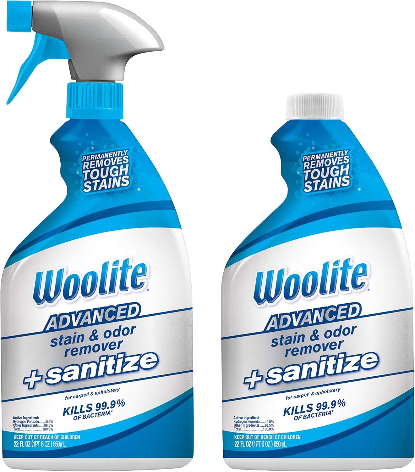 Woolite Advanced Stain & Stench Remover + Sanitize, 22floz (2pk)