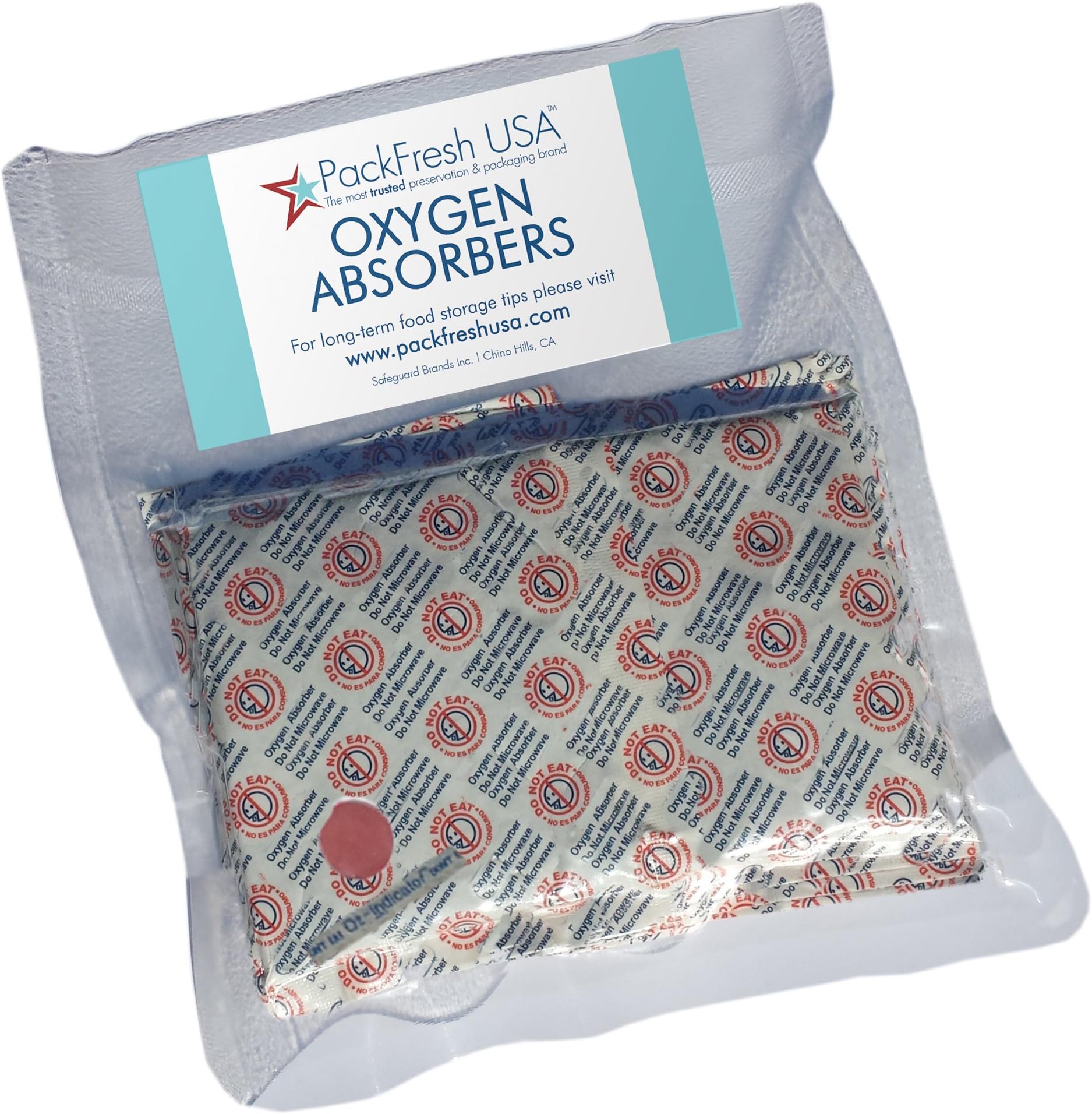 2000cc Oxygen Absorbers for Long Term Food Storage with PackFreshUSA LTFS Guide (5 Pack)