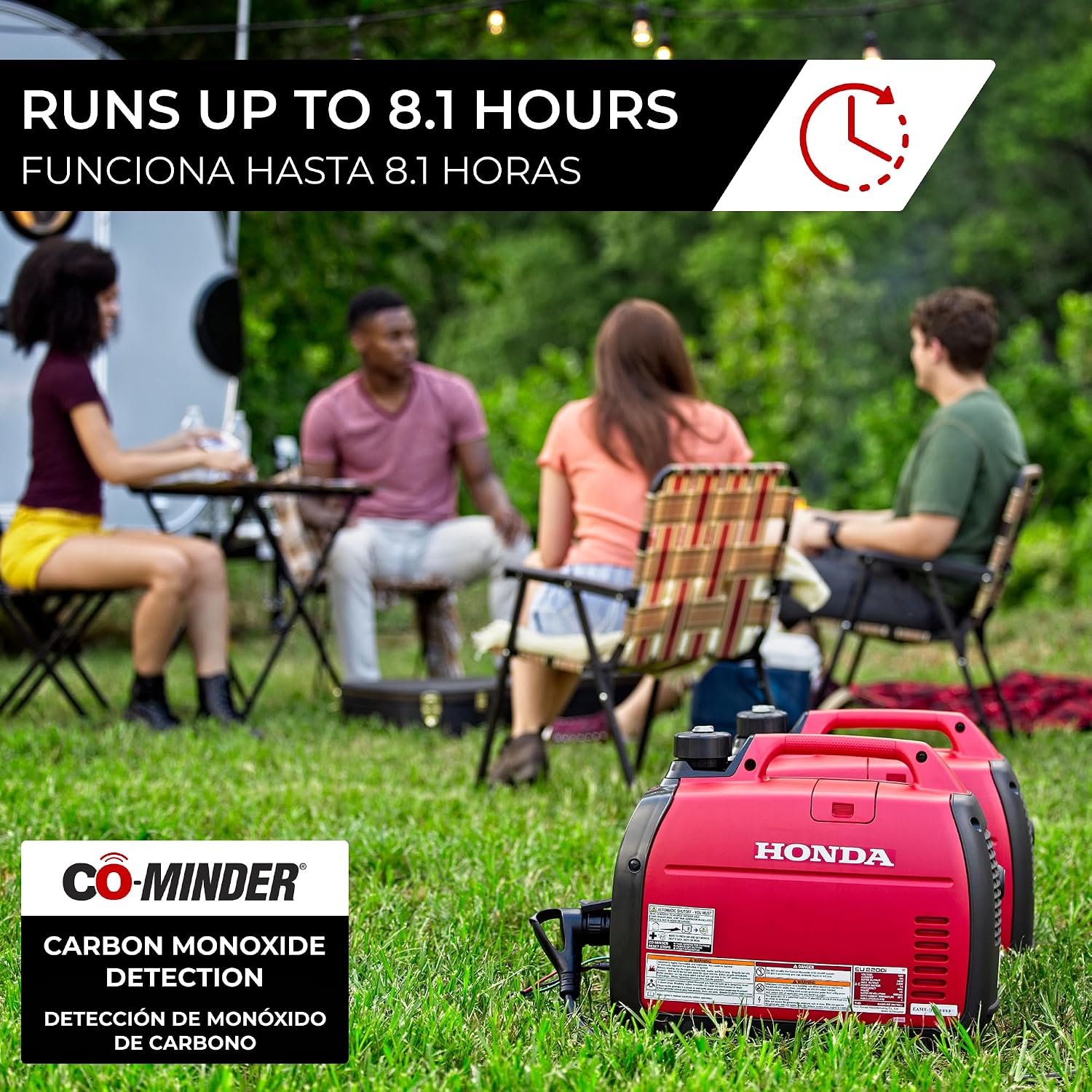 Honda EU2200i Super Quiet 2200 Watt Gas Powered Inverter Generator 120V