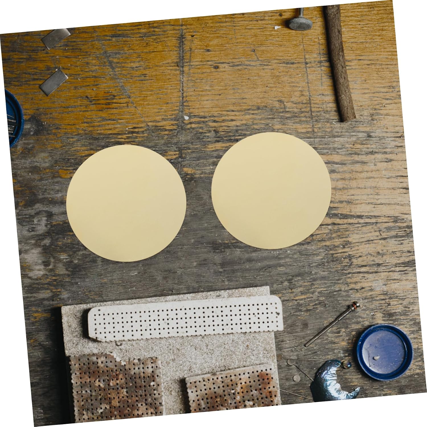2pcs Brass Crafting Sheet Thick Round Metal Plate for DIY Projects Copper Material for Jewelry Making Electrical Work and Repairs
