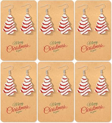 Christmas Earrings for Women Xmas Tree Cake Earrings Holiday Jewelry Christmas Outfits Stocking Stuffers Gifts for Women