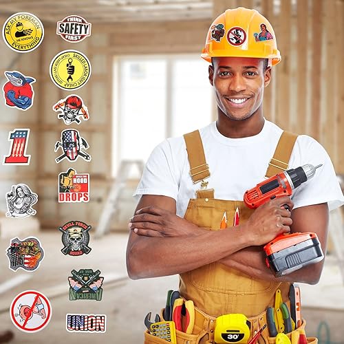 Miniatura 5 de Outus 350 calcomanías divertidas de vinilo para casco, caja de herramientas, calcomanías patrióticas americanas para casco, casco, construcción,