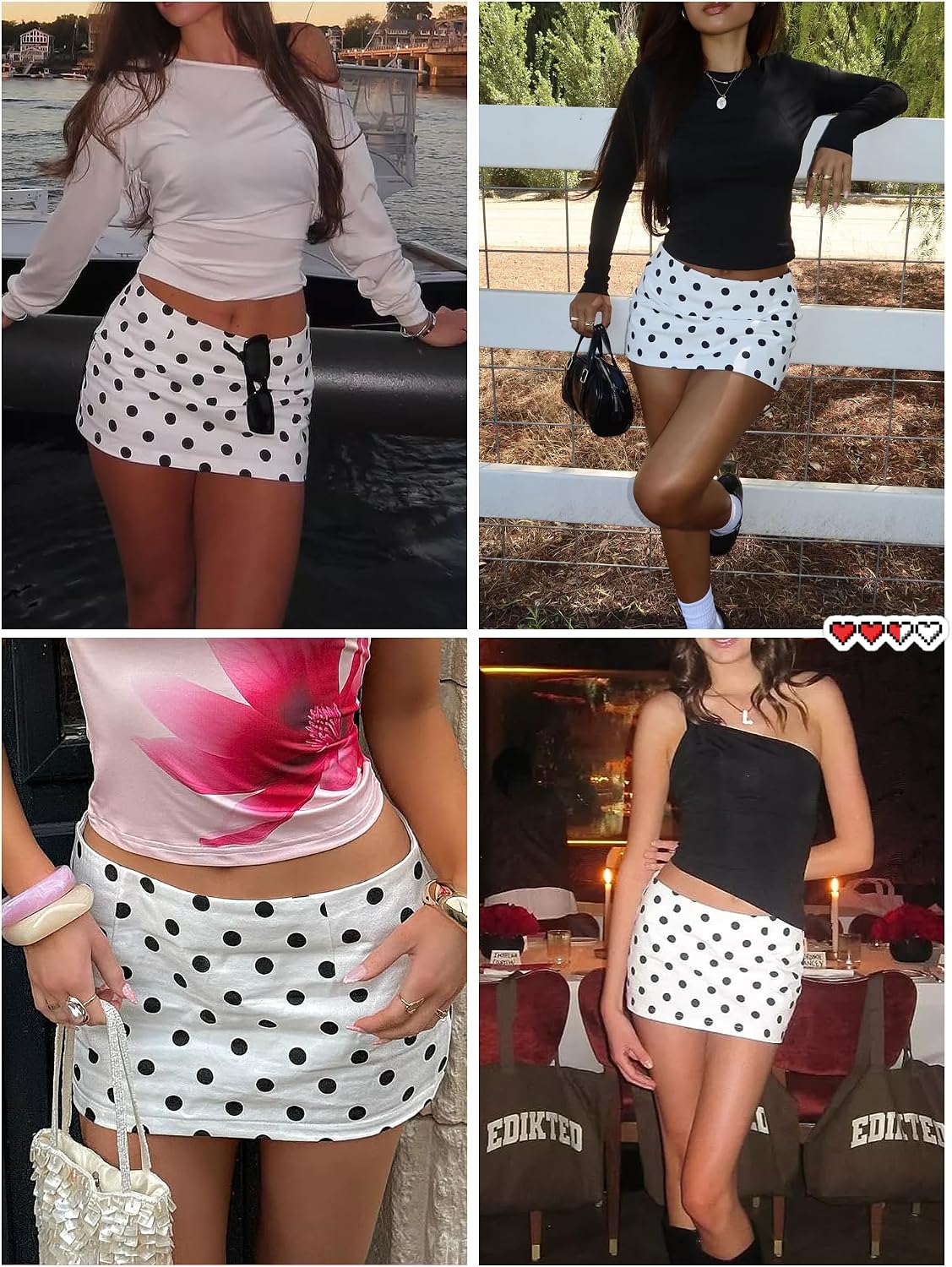 Danysu Stretchy Mini Skorts Low Waist Skirt with Shorts Side Slit 2026 Sports Daily Going Out Outfits