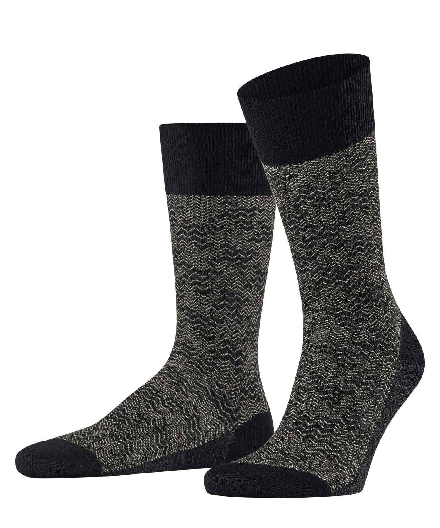 FALKE Men's Mighty Nest M So Cotton Wool Patterned 1 Pair Socks, Black 3000, 5.5-6.5
