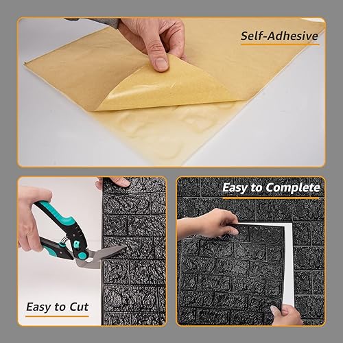 Miniatura 3 de Art3d Panel de pared de espuma de 44 pies cuadrados (paquete de 30), color negro