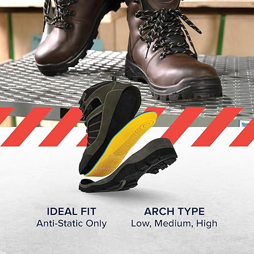 Miniatura 10 de MEGAComfort MCPAMESDM1011W1213, plantilla antifatiga (PAM) personal antiestática (ESD), espuma viscoelástica de doble capa con hilo ESD, Amarillo,