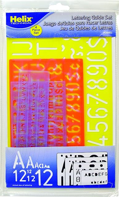 Helix H08401 Four Piece Stencil Set (5mm 10mm 20mm 30mm) - Multicolor