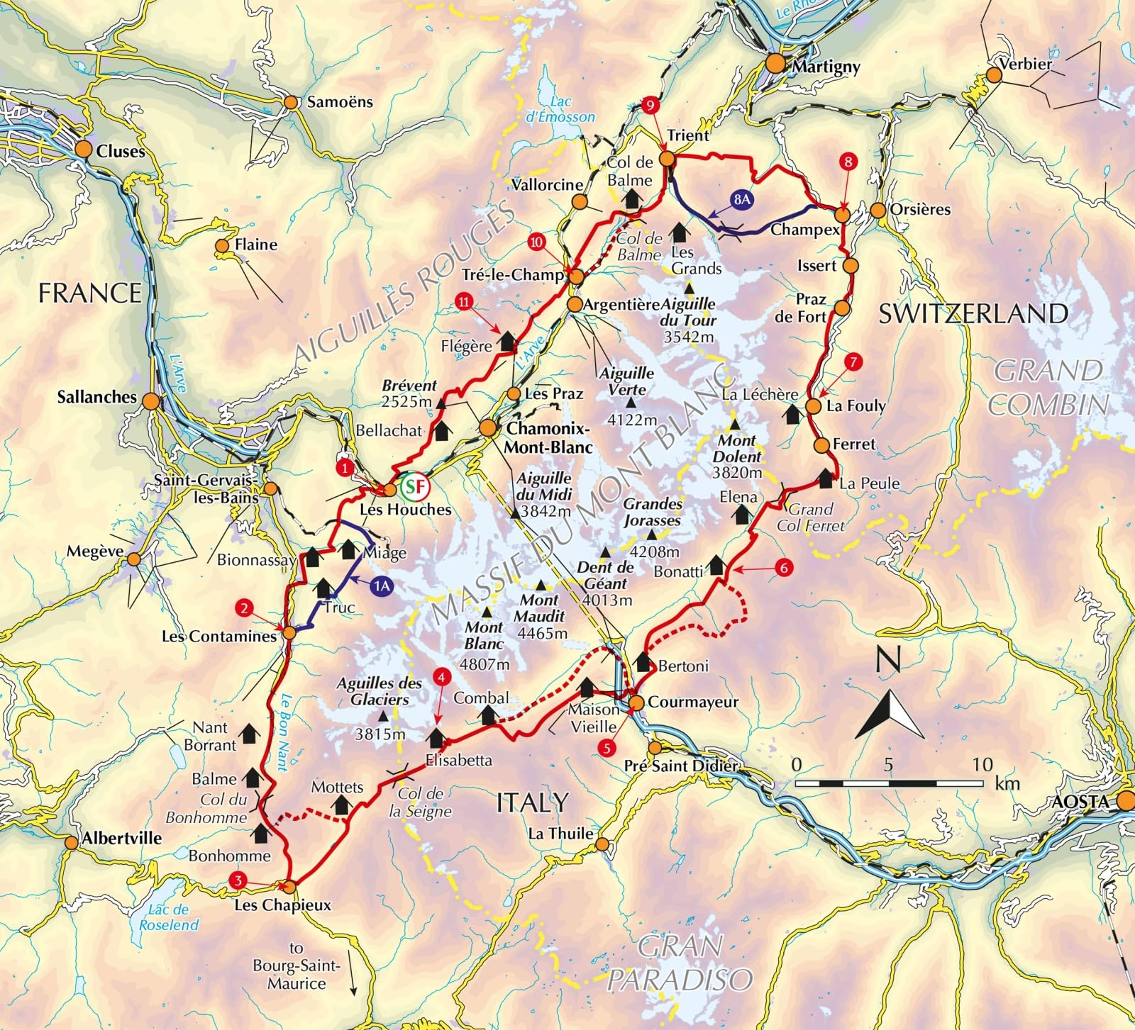 Trekking the Tour Du Mont Blanc: Classic 170km Hut-To-Hut Hike With Two-Way Route Description