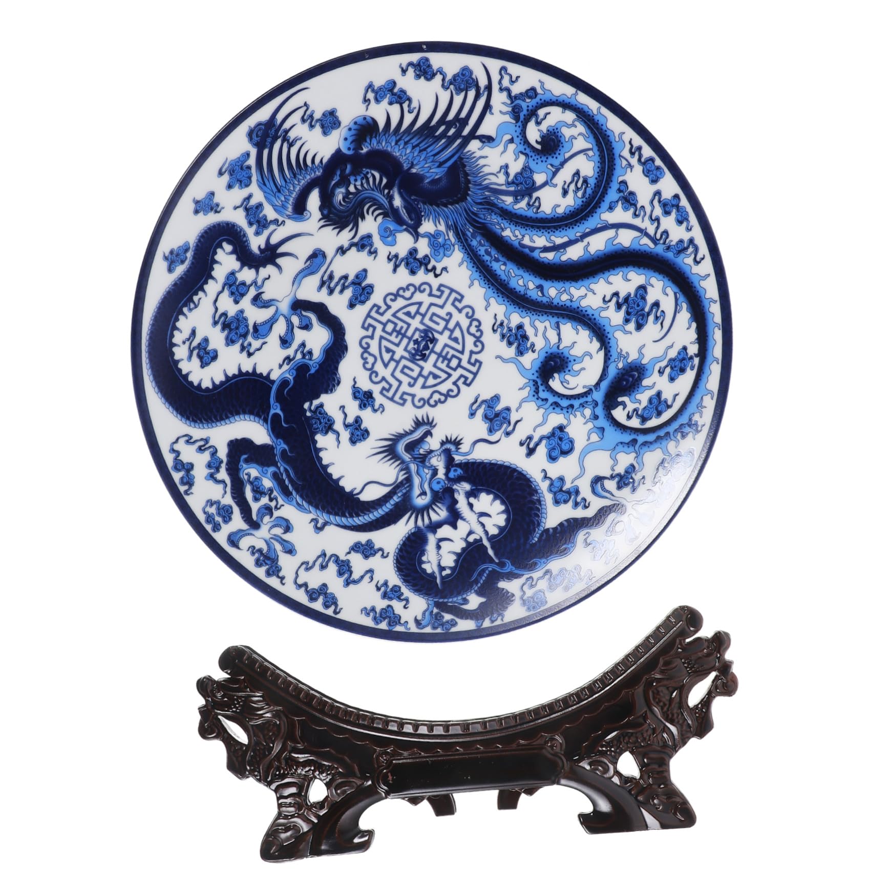 Plato decorativo de cerámica tradicional con diseño artístico fino