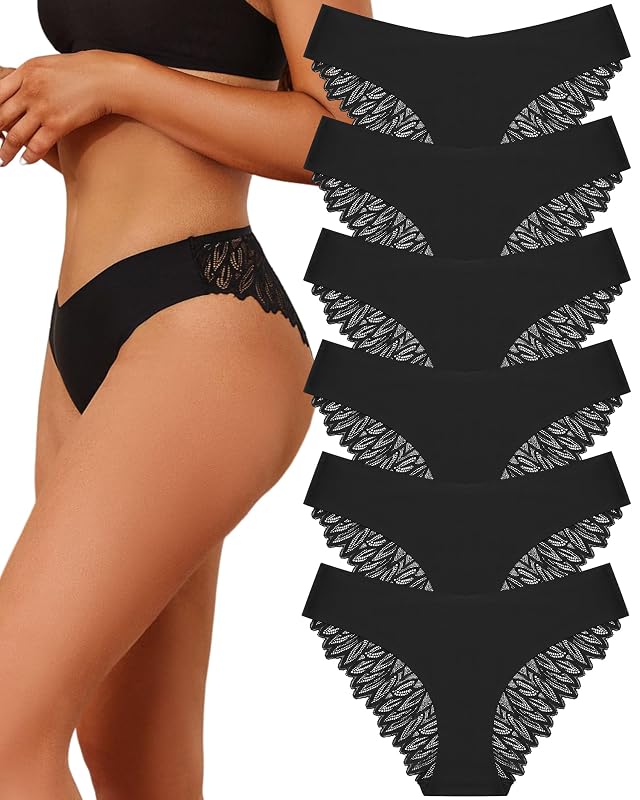Sth Big Cheeky Underwear for Women Lace No Show Bikini Soft Breathe Seamless Panties Ladies Sexy Hipster Set