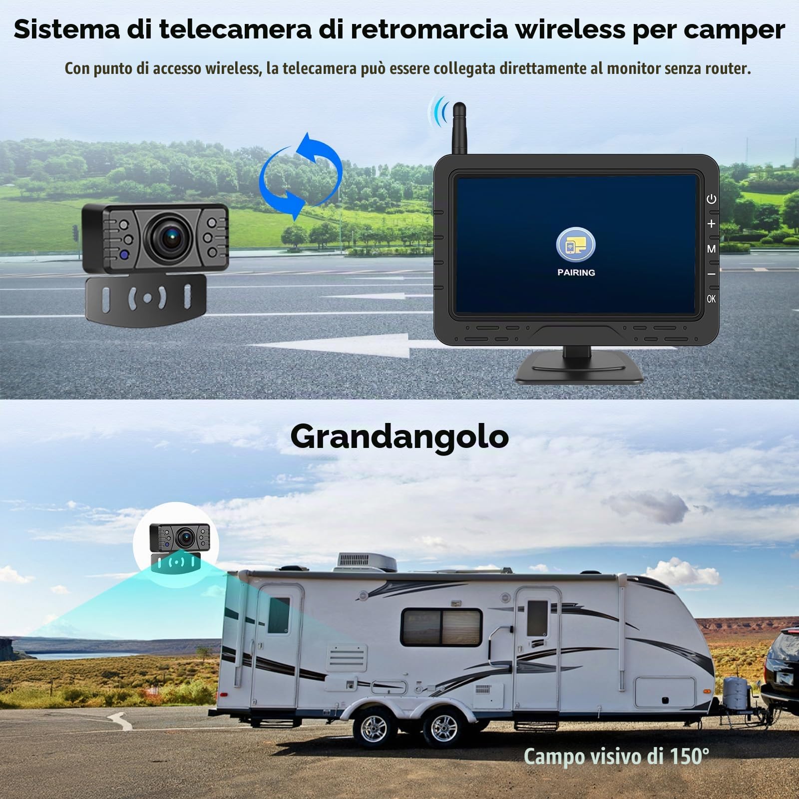 AHD telecamera di backup senza fili con 4,3 pollici di segnale digitale IP68 impermeabile visione notturna grandangolo ventosa può facilmente installare DC12V telecamera targa
