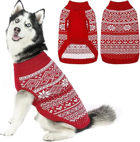 HOMIMP Suéter para perros con rombos Suéter cálido para invierno, abrigo suave para cachorros, suéter feo para perros pequeños, medianos y grandes,