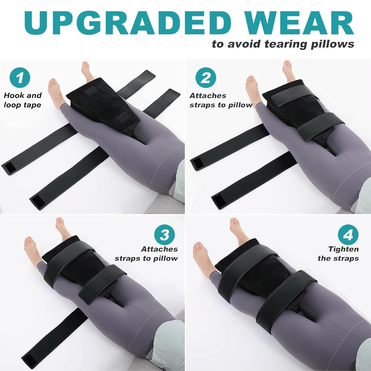 TYYIHUA Hip Abduction Pillow - Memory Foam Hip replacement pillow for postoperative and fracture use - with short plush Pillow Cover,Black