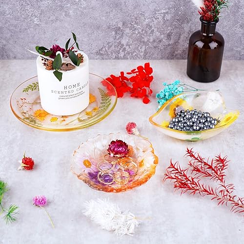 Miniatura 3 de NiArt Moldes de silicona suave de resina epoxi, fundición de bricolaje, 3 formas hechas a mano, bandeja de joyería de geoda drusa, bandeja para