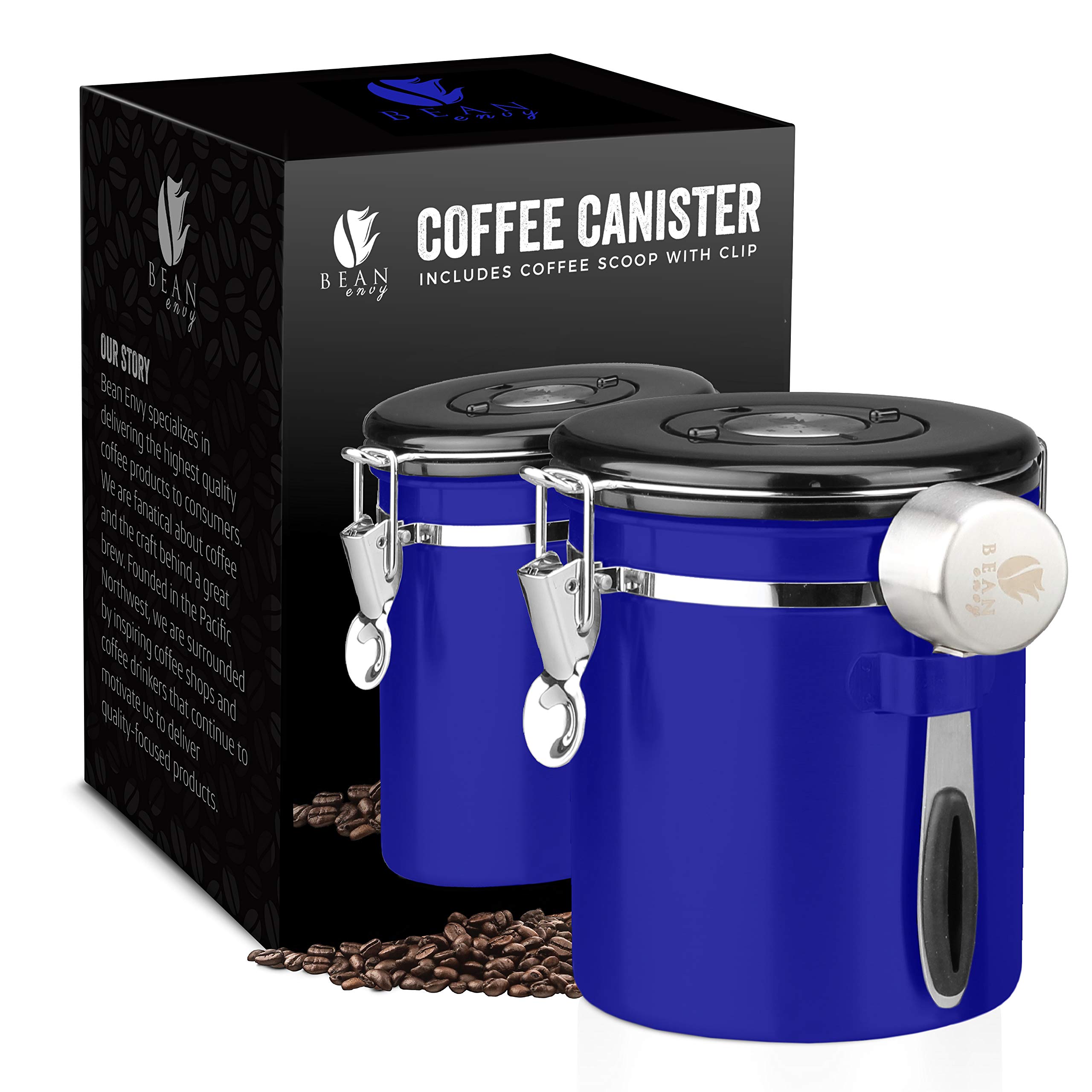 Buy Bean Envy Airtight Coffee Canister 16 oz Includes Stainless