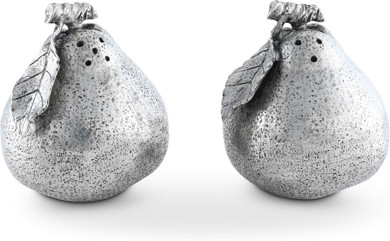 Vagabond House Pewter Farmer's Market/Nature Pear Salt and Pepper Shaker Set 2.75 inch Tall