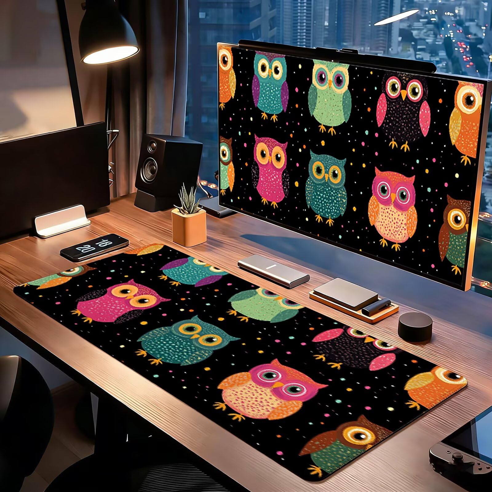 Tappetino Mouse Gaming, 1200x600mm Tappetino Mouse XXL nero 0c0-322 | Mouse Pad Grande, Ottimizzato per i Sensori da Gioco, Migliora Precisione e Velocità, per Mac e PC, Carino
