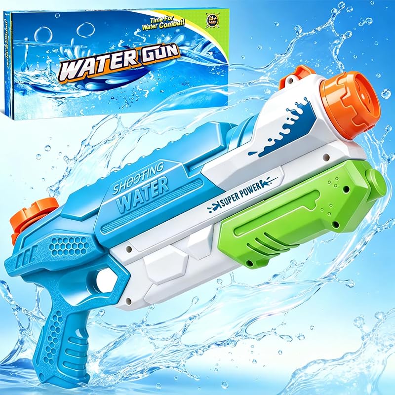 Pistola ad Acqua - Pistole ad Acqua Potente per Bambini Adulti, Fucile ad Acqua Water Gun Idee Regalo per Feste in Piscina e Attività All'aperto, Blu