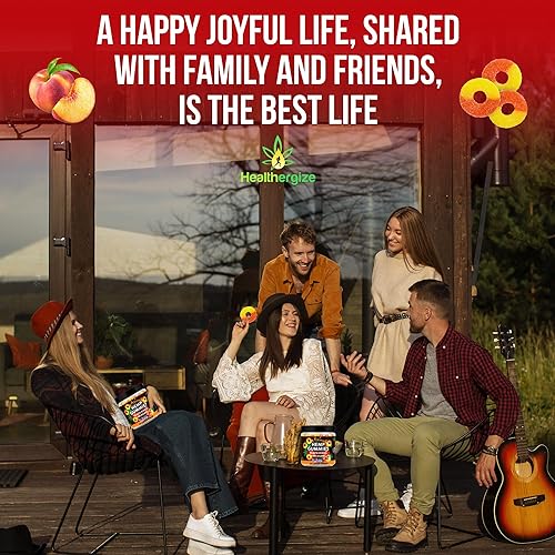 Miniatura 5 de Healthergize Gomitas de cáñamo, infusión de aceite de cáñamo de primera calidad, fabricadas en Estados Unidos, gomitas de melocotón fresco,