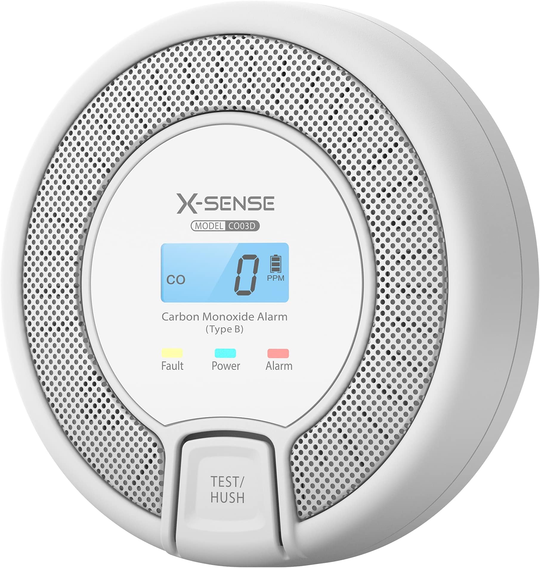 Carbon Monoxide Alarm Detector 10-Year Life, Replaceable Battery Operated CO Alarm Detector with Digital Display, Conforms to EN 50291 Standard, CO03D