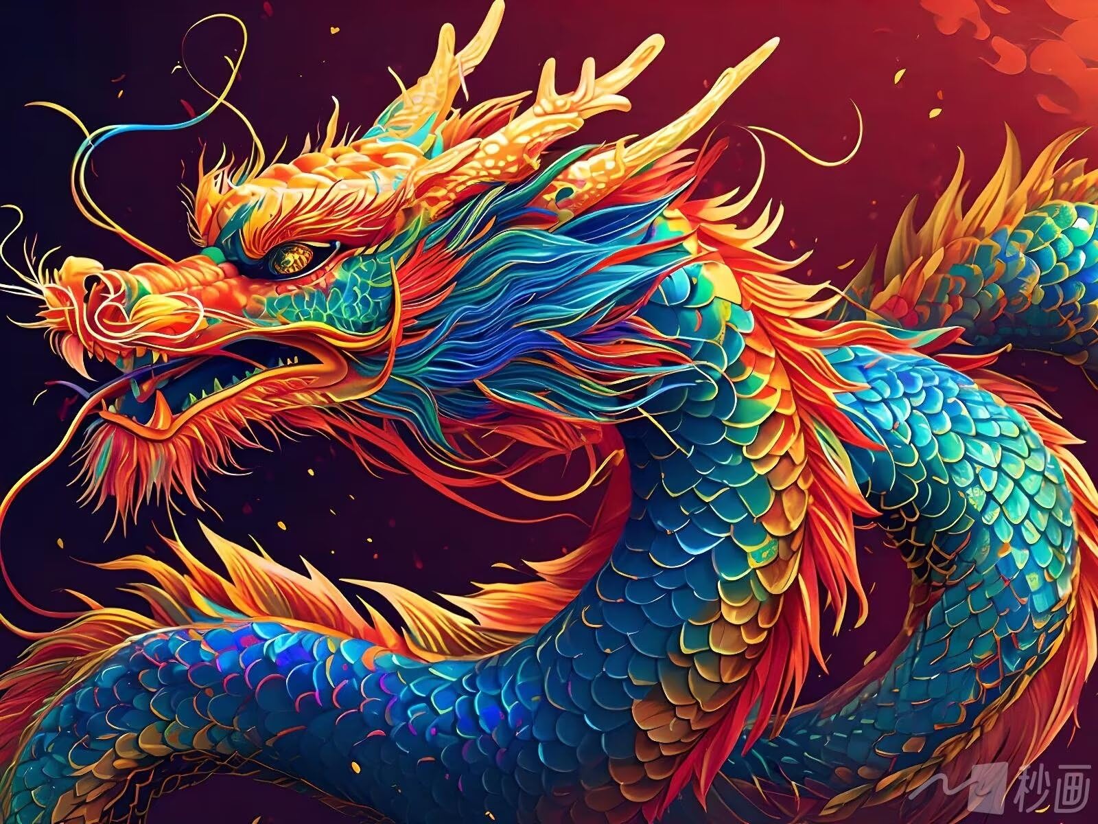 Amazon.co.jp: DIY 数字油絵 カラフルなドラゴン ペイントバイナンバー