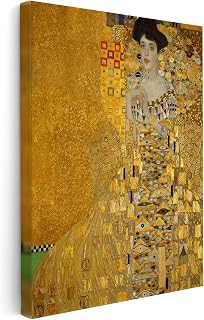 Monem Art Vintage Gustav Klimt Canvas - Retro Portrait of Adele Bloch-Bauer Print - Lady in Gold Portrait Art - Classic Painting - Art Nouveau Living Room Decor - Available in 8x10" to 30x40"